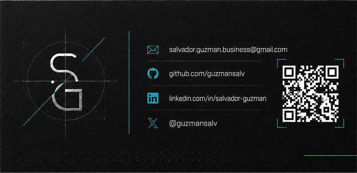 Back of Salvador Guzman's business card